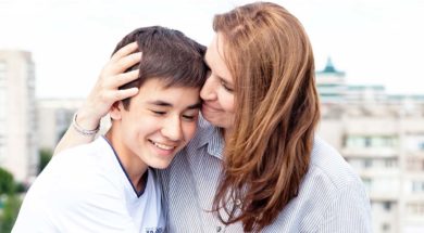 Portrait,Of,A,Mother,With,Her,Son,Teenager.,Tenderness,,Love,