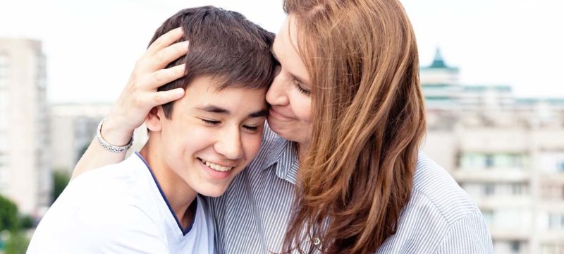 Portrait,Of,A,Mother,With,Her,Son,Teenager.,Tenderness,,Love,