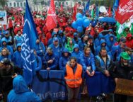 Demonstration in support of Audi workers after Volkswagen warned it may close the Brussels site of its luxury brand Audi