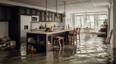 water kitchen flood