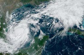 Satellite image shows Tropical Storm Milton building strength in the Gulf of Mexico