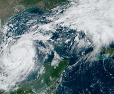 Satellite image shows Tropical Storm Milton building strength in the Gulf of Mexico