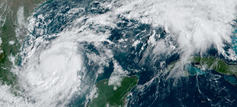 Satellite image shows Tropical Storm Milton building strength in the Gulf of Mexico